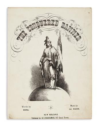 (CIVIL WAR--CONFEDERATE.) Pair of illustrated post-war Confederate sheet music: The Conquered Banner * Voices from the South.